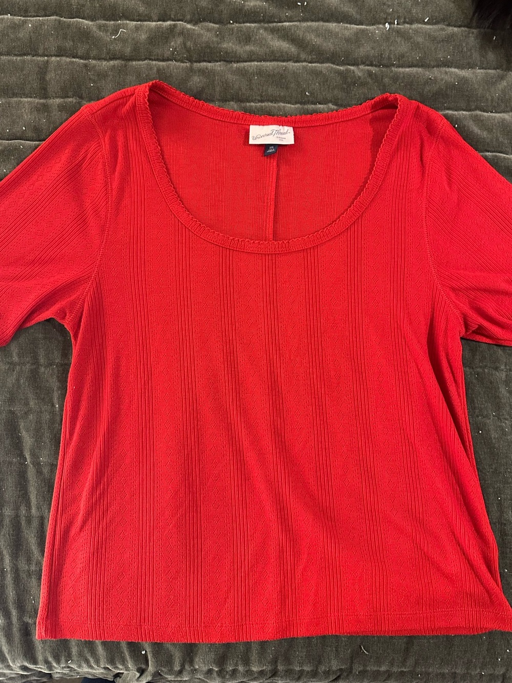 Universal Thread Red Scoop Neck Short Sleeve Tee